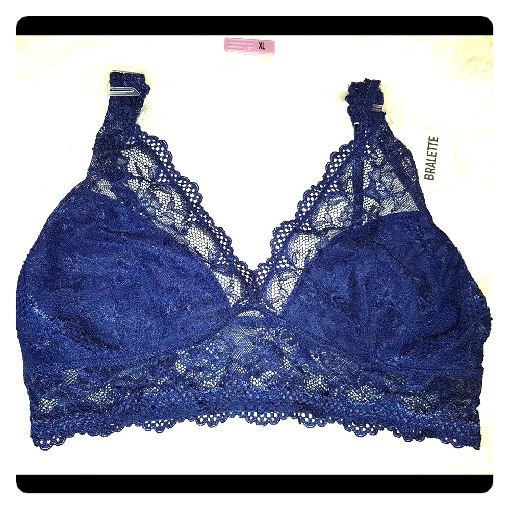 XL Sexy Blue Lace Bralette. New w/Tags.